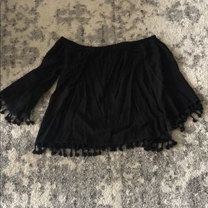 Black off the shoulder shirt